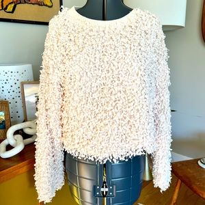 Bisouxx Shaggy Textured Off White Sweater Size L